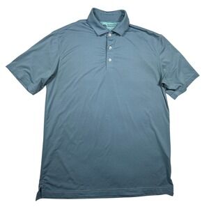 Onward Reserve Mens Performance Polo Shirt Blue Micro Stripe Stretch Size M